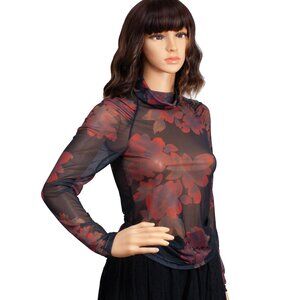 Intimately Free People Sheer Floral Top Size S